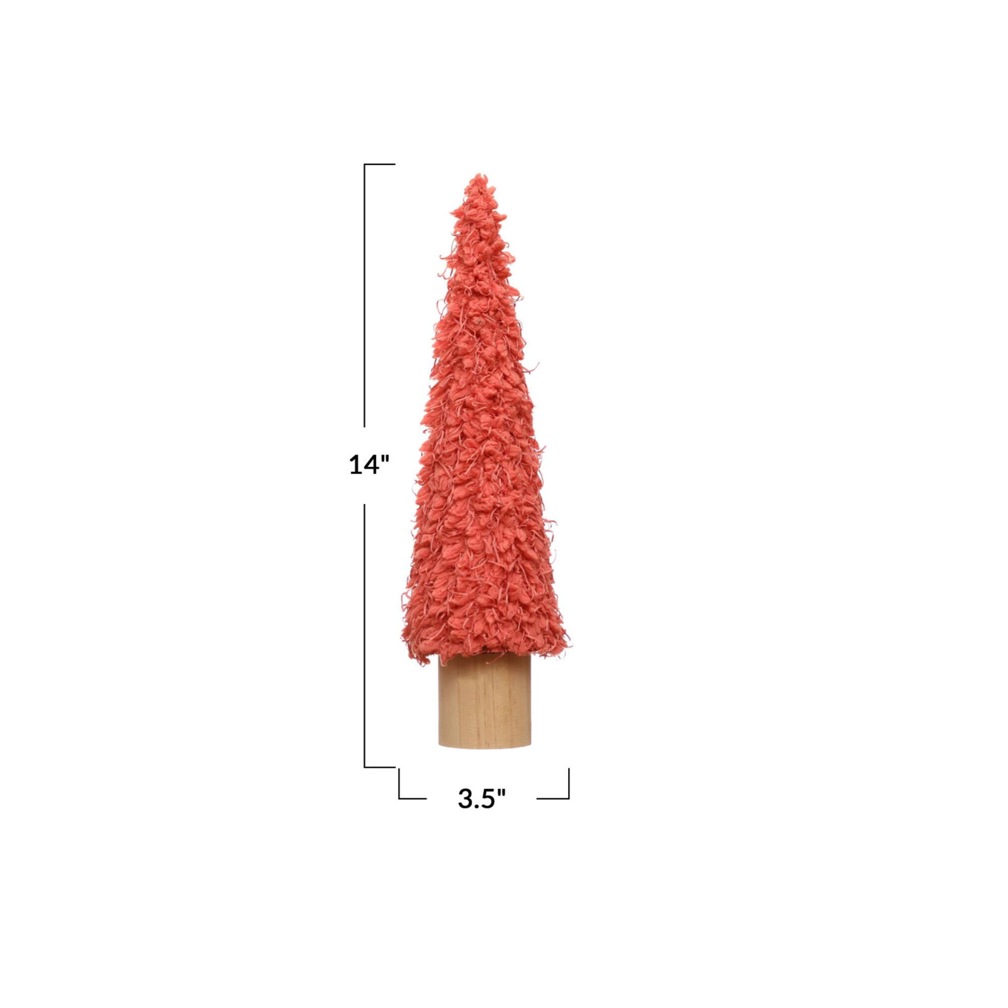 Hello Honey® 14" Pink Fabric Tree Décor Accent with Wood Base